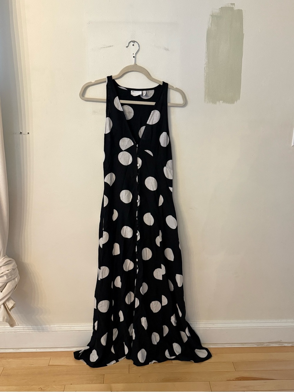 ASOS Black Maxi Dress with White Polka Dots